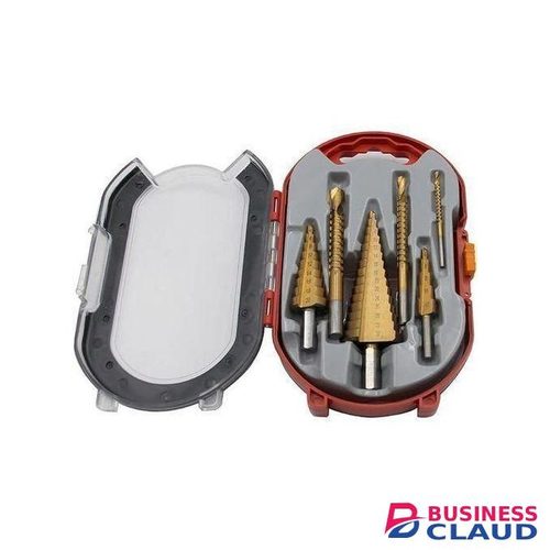 6PCS HSS Titanium Coated Drill Bit Set – Includes 3 Step Drill Bits & 3 Twist Drill Bits for Metalworking, Woodworking, Plastic, Hole Drilling – Multi Hole Cutter Kit for DIY & Professional