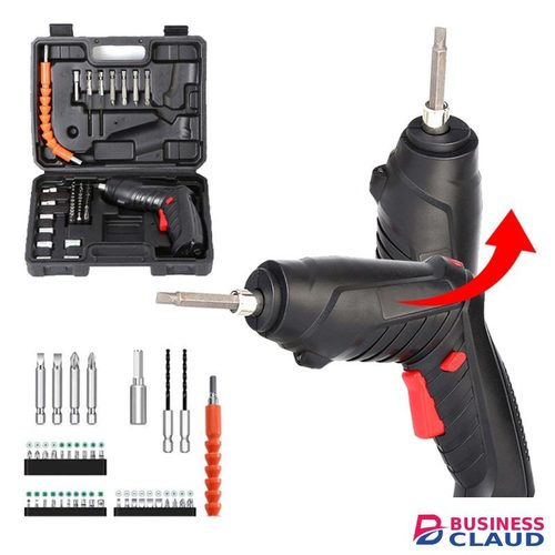 47PCS Portable Electric Screwdriver Set 3.6V Cordless Rechargeable Screwdriver Set with Interchangeable Bits for DIY Enthusiasts