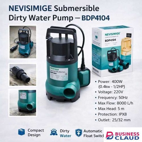 Submersible dirty water pump for basements and tanks