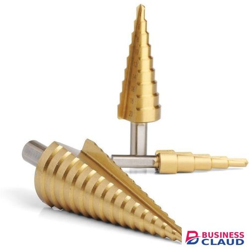 Step Drill Bit Set - Titanium Coated, High Speed Steel Drill Cone Bits for Aluminum, Wood and Plastic Hole Drilling Cutting, Multi Size Hole Stepped Up Unibit for DIY Lovers,3pcs