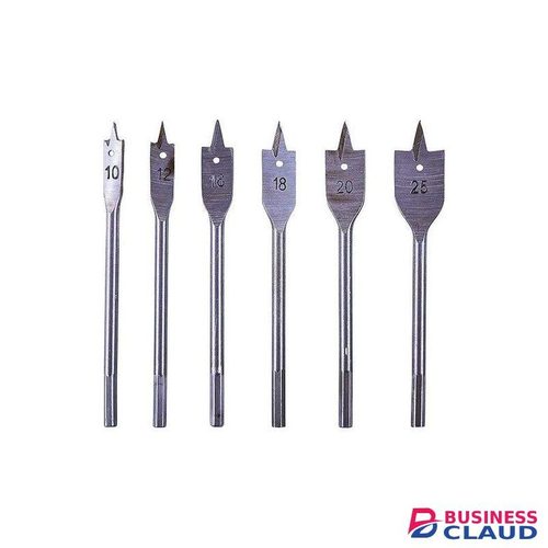 Spade Drill Bit set for Woodworking, Carbon Steel Paddle Flat Bits Carpenter Hole Cutter 6PCS -