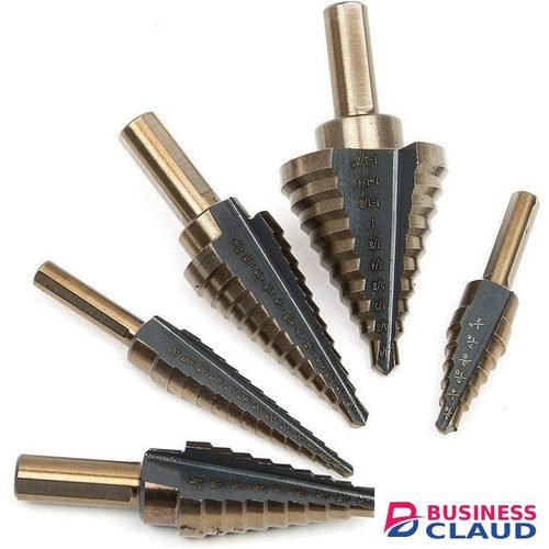 5PCS 1/8”-1-3/8” Step Drill Bit for Metal,Stainless Steel, Aluminum, Copper, Wood, PV