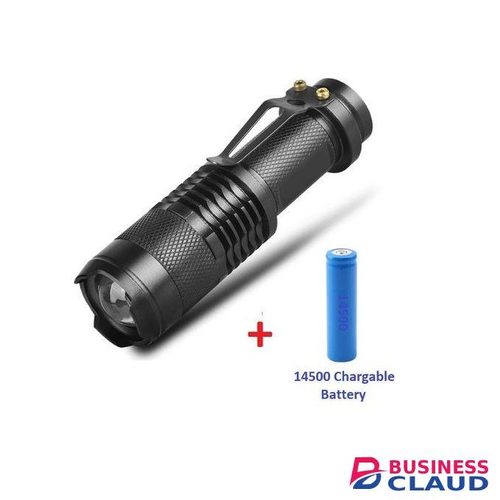 Combatice Mini LED Flashlight Torch Waterproof Zoomable 14500 / AA Battery Powered With Clip KT33 500 Lumen