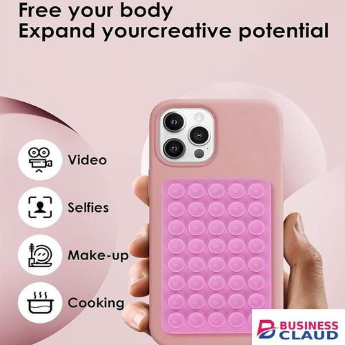 4 PACK Silicone Suction Phone Case Mount, Silicon Adhesive Phone Accessory for Smartphones, Hands-Free Mirror Shower Phone Holder for Selfies