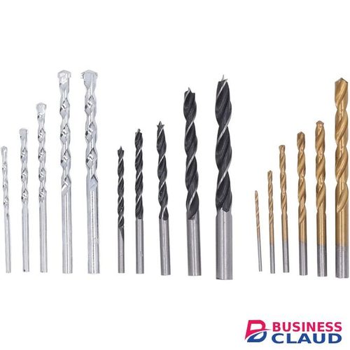 Heavy duty 16Pcs Masonry Wood Drill Bit Set, Incisive Blades, Spiral Flute Design, Premium High Carbon Steel Material, Universal Round Shank, for Metal, Wood, and Concrete