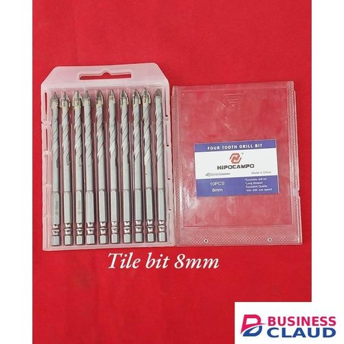 8MM Masonry Drill Bit Set 10PCS,Four-Flute Sawtooth Eccentric Drill Bit for Tile/Glass/Brick/Wood/Plastic, Industrial Strength Professional Hex Shank Drill Bit Set