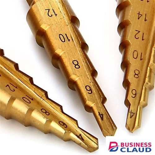 3PCS HSS Step Bits, High Speed Steel Step Drill Bits Set (4-12mm, 4-20mm and 4-32 mm) Cone Drill Bits Hole Cutter for Wood, Stainless Steel, Sheet Metal