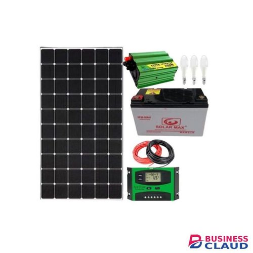 Sunlight Solar 80 Watts Monocrystalline solar panel +50Ah solar battery +300 Watts solar inverter+ 10ah solar charge controller+3 Dc bulb +5m red,5m black cable