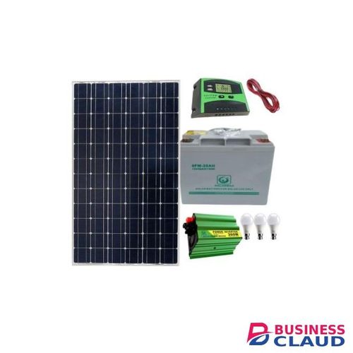 Solarmax 40 Watts Monocrystalline solar panel +26 Ah Solar battery +300 Watts solar inverter + 10 Ah solar charge controller+3 Dc bulb +5m red,5m black cable