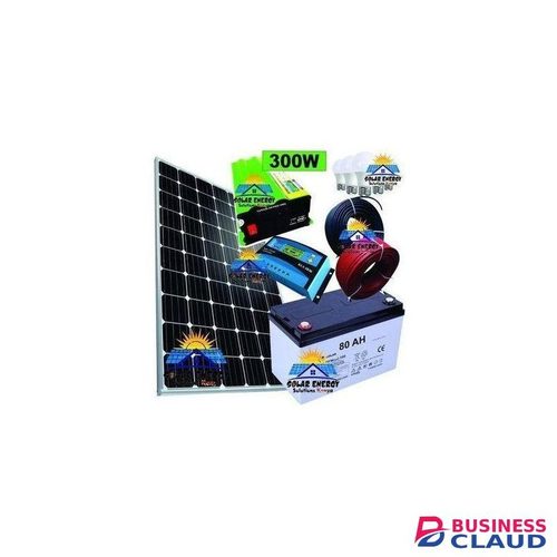 Solarmax 100Watts Solar Panel Monocrystalline Full Kit + 80AH Solar Battery + 300Watts Solar Inverter + 10AH Solar Charge Controller + 5 DC Bulbs + 10M Cable ( 5M Red + 5M Black )