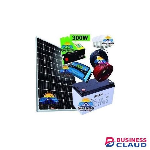 Solarmax 100W Solar Panel Full Kit + 80AH Solar Battery + 300W Solar Inverter + 10AH Solar Charge Controller + 5 DC Bulbs + 10M Cable ( 5M Red + 5M Black )