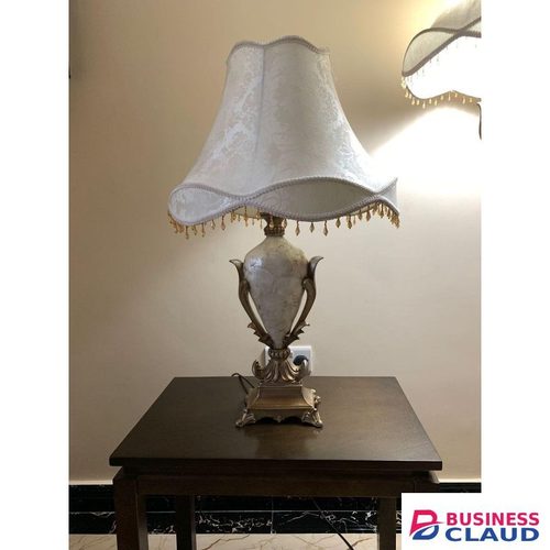 Lighting Decorative Golden Brown Luxury Table Lamp with Ornate Stand for Living Room, Office, or Hotel (14x24x87 cm)