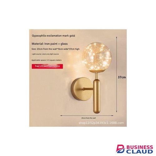 Luxury Gypsophila Wall Lamp with Exclamation Point Crystal Chandelier - Warm Light - Gold