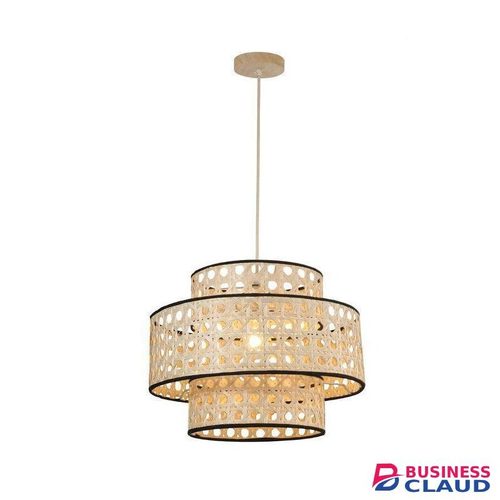 Diamond Light Bamboo Layered Pendant Lamp – Natural Wood Finish