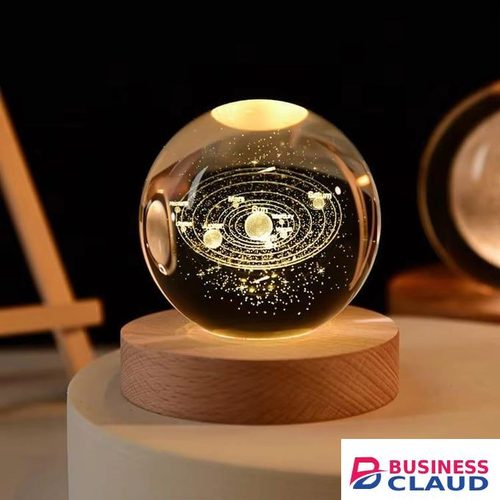 3D Art Crystal Ball Night lamp luminous Crystal Ball Decoration Solar system Led Night Light