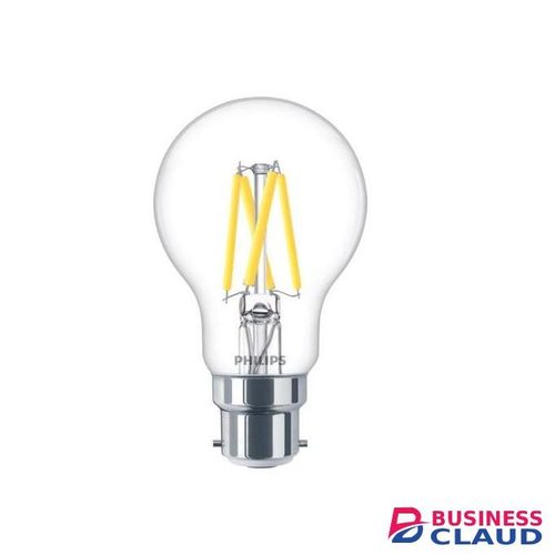 Philips LED Filament Lamp A60 6-60W B22 Warm White Clear Dimmable 806Lumen 15K Hrs - Set of 2