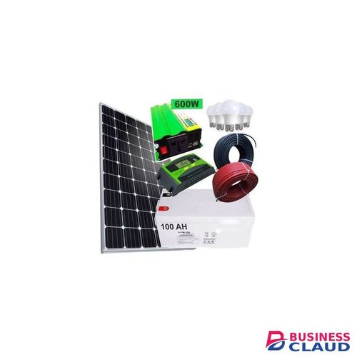 Solarmax 100AH Solar Battery + Special Fullkit Sunlight 200W Solar Panel + 600Watts Inverter + 10 Ah Charge Controller + 5 Bulbs +10M Cable