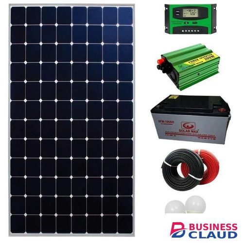 Solarmax 150 Watts Solar Panel Special All Weather Fullkit + 100AH Battery + 300Watts Solar Inverter + 20 Ah Charge Controller+3 bulbs + dropping cable