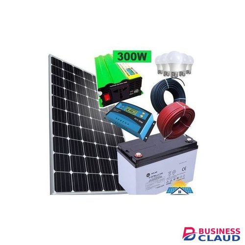 Solarmax 80AH Solar Battery + Phoenix 100 Watts Solar Panel Full Kit All Weather + 300 Watts Solar Inverter + 10 Amp Controller + 5 DC Bulbs + 10M Cable