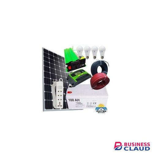 Sunlight Solar 200 Watts Solar Panel All Weather Full KIT + 100AH Solar Battery + 10AH Controller + 300W Inverter + 4DC Bulbs + 10M Cable + Free Extension