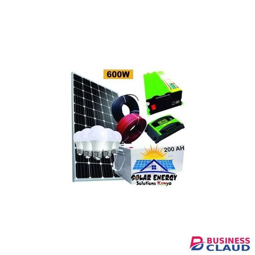 Sunlight Solar 300 Watts Solar Panel Full Kit + 200AH Solar Battery Non Mantainance+ 20AH Solar Charge Controller + 600Watts Inverter + 5 DC Bulbs + 10M Cable