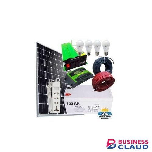 Sunlight Solar 200Watts Solar Panel Full Kit + 100AH Solar Battery + 300 Watts Solar Inverter + 10AH Solar Controller + 4 DC Bulbs + Free Extension + 10M Cable