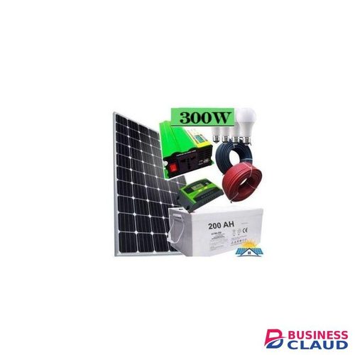 Sunlight Solar 150W Solar Panel Full Kit All Weather+ 200AH Solar Battery + 10AH Solar Charge Controller + 300Watts Inverter + 34 DC Bulbs + 10M Cable