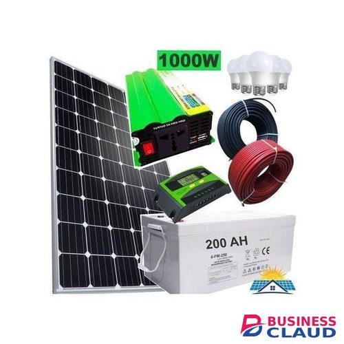 Sky Solar 300 W Solar Panel Full Kit + 200Ah Solar Battery +1000W Solar Inverter +20 Ah Solar Charge Controller + 5 DC Bulb + 10m Cable