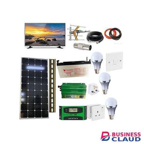 Sunlight Solar 150 Watts Solar Panel Full Kit All Weather + Free 22 Digital TV AC/DC+ 150AH Solar Battery + 600 Watts Solar Inverter + 20AH Controller + 4DC Bulbs + Free Cable