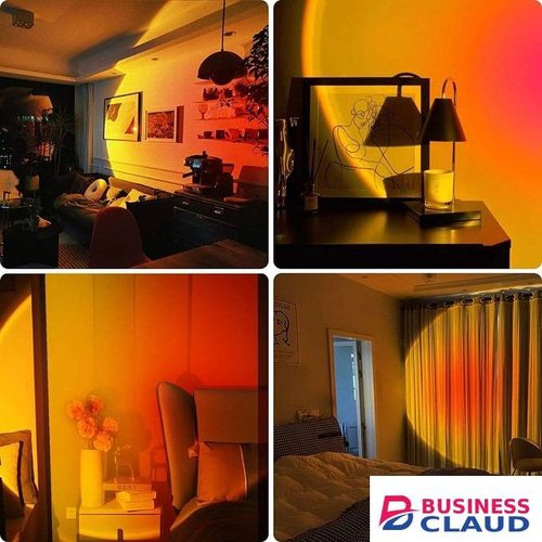 Mood Light Sunset Projection LED Lamp With 180° Rotation For Living Room Or Bedroom Setup