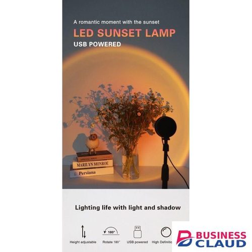 Sunset Projection Lamp USB LED Night Light Rotating Head Romantic Ambient Light for Room Decor Selfie Photography Background
