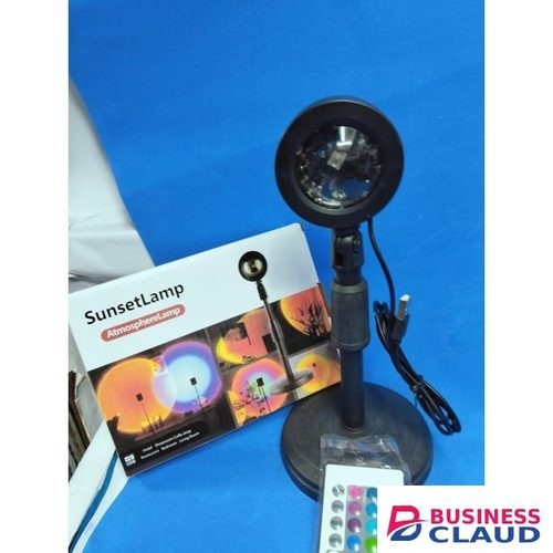360° Rotating LED Sunset Lamp – USB Ambient Light with Rainbow & Sunset Colors
