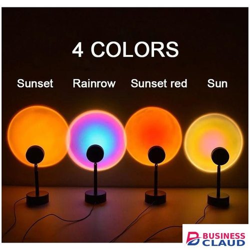 Sunset Projection Lamp with Rotating Head USB LED Mood Light for Photography Selfie Background Setup
