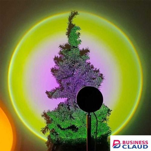 USB Powered LED Sunset Mood Lamp – 360° Adjustable Rainbow Projection Light