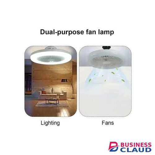 Remote control ceiling fan with LED light, E27 converter base, intelligent silent ceiling fan for bedroom and living room, aromatherapy light, fan light, tri color color universal fan light
