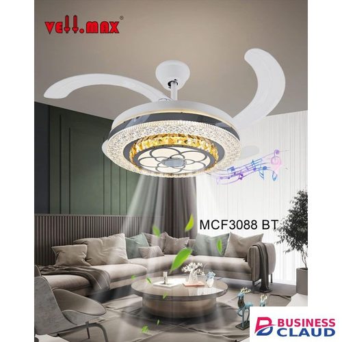 Vellmax Ceiling Fan Chandelier with Bluetooth and LED Light