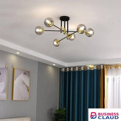 Chandelier Mid Century Glass Globe Ceiling Light