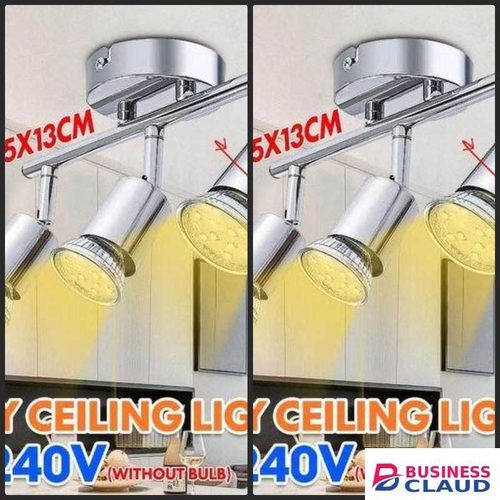 2 Pack- 3 Way Adjustable Modern Ceiling Light Wall Lamp Spotlight Down Pendant Lamp + Free Bulbs