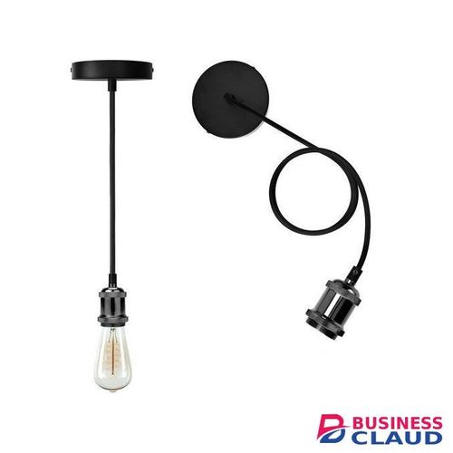 Vintage Mini Pendant Light Cord Kit, Industrial Edison Retro Light Pendant, Light pendant Screw Bulb Holder, 1m Adjustable Rubber Cord - FREE Bulb