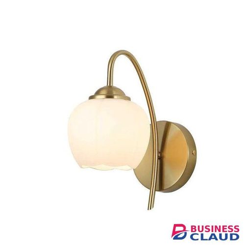 Tronic Decorative Globe Frosted Glass Wall Light with Gold Arm