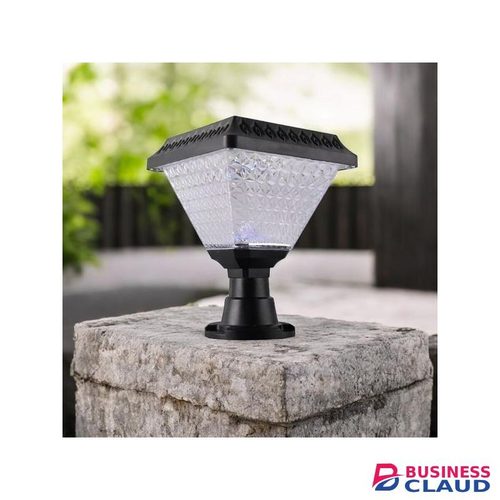 Outdoor Solar LED Post Light with Stylish Crystal Cover for Landscape Lighting