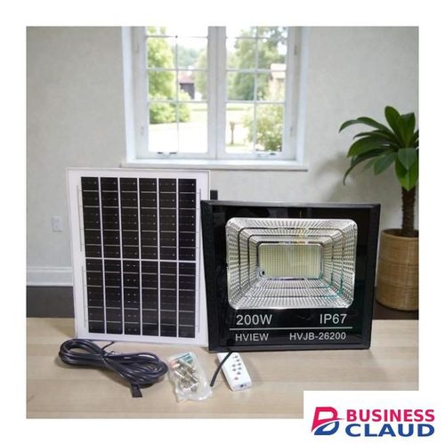 Hiview Waterproof Design Super Bright 200W Solar Flood Light Outdoor Dusk to Dawn with Remote Control