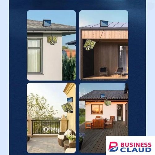 Solar Light Solar-Powered Outdoor Wall Light with 3 Remote Control Modes, Split Sensor Rotating Lamp