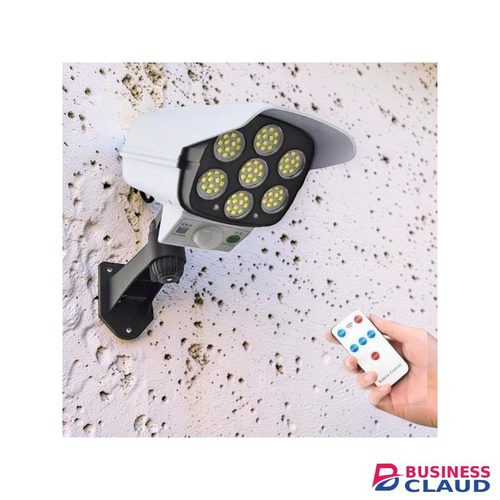Outdoor Security Wide Area Light Illumination Solar Powered Two-in-one Fake Dummy Cctv Camera Outdoor Security Inbuilt Motion Sensor Solar Light Lamp