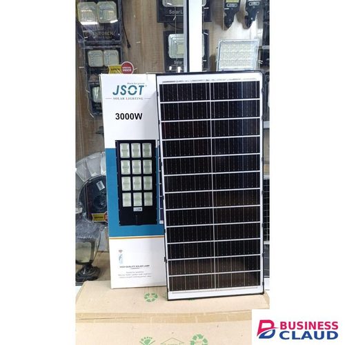 JSOT 3000W All in One Solar Street Light Outdoor Dusk-to-Dawn Lamp with Motion Sensor, Remote & IP67 Waterproof