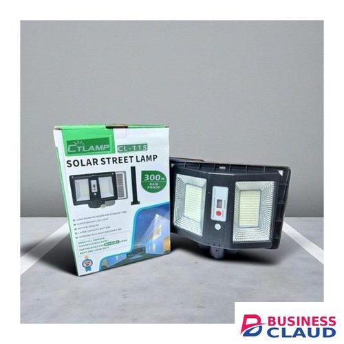 CTLamp 300 Watts Super Bright Double Sided Outdoor Solar Street Light with Motion Sensor, Inbuilt Rechargeable Battery and Long Working Capacity