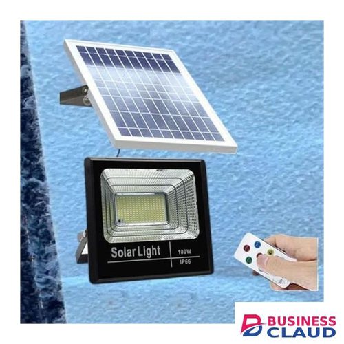100W Solar Flood Light Outdoor Dusk To Dawn With Remote Control For Yard, Gazebo, Shed, Barn, Porch, Patio, Garage, Garden