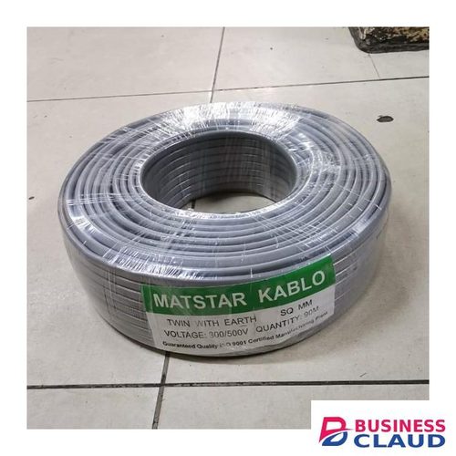 Mat Star Cost-Effective High Performance 1.5MM 90M Metres Twin With Earth Flat Electrical Wiring Cable