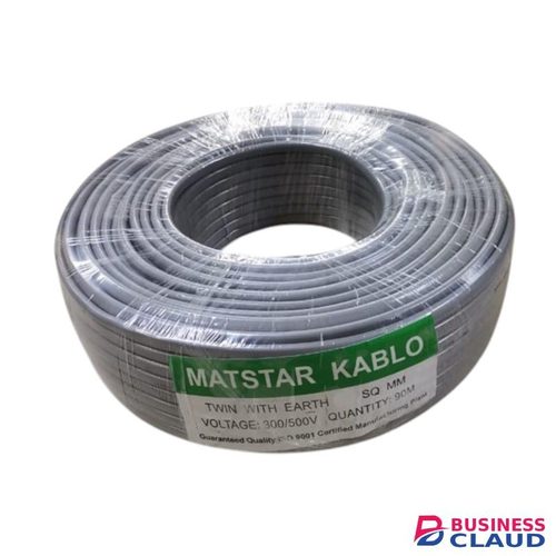 Mat Star Better flexibility and conductivity, High Functionality 2.5MM 90M Metres Twin With Earth Flat Electrical Wiring Cable