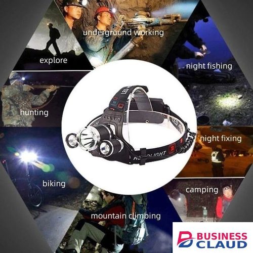 Waterproof Rechargeable LED Headlamp with 3 Lights for Outdoor Exploration